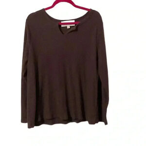 Hiatus Plum Pull Over Waffle Knit Sweater. Size 1X